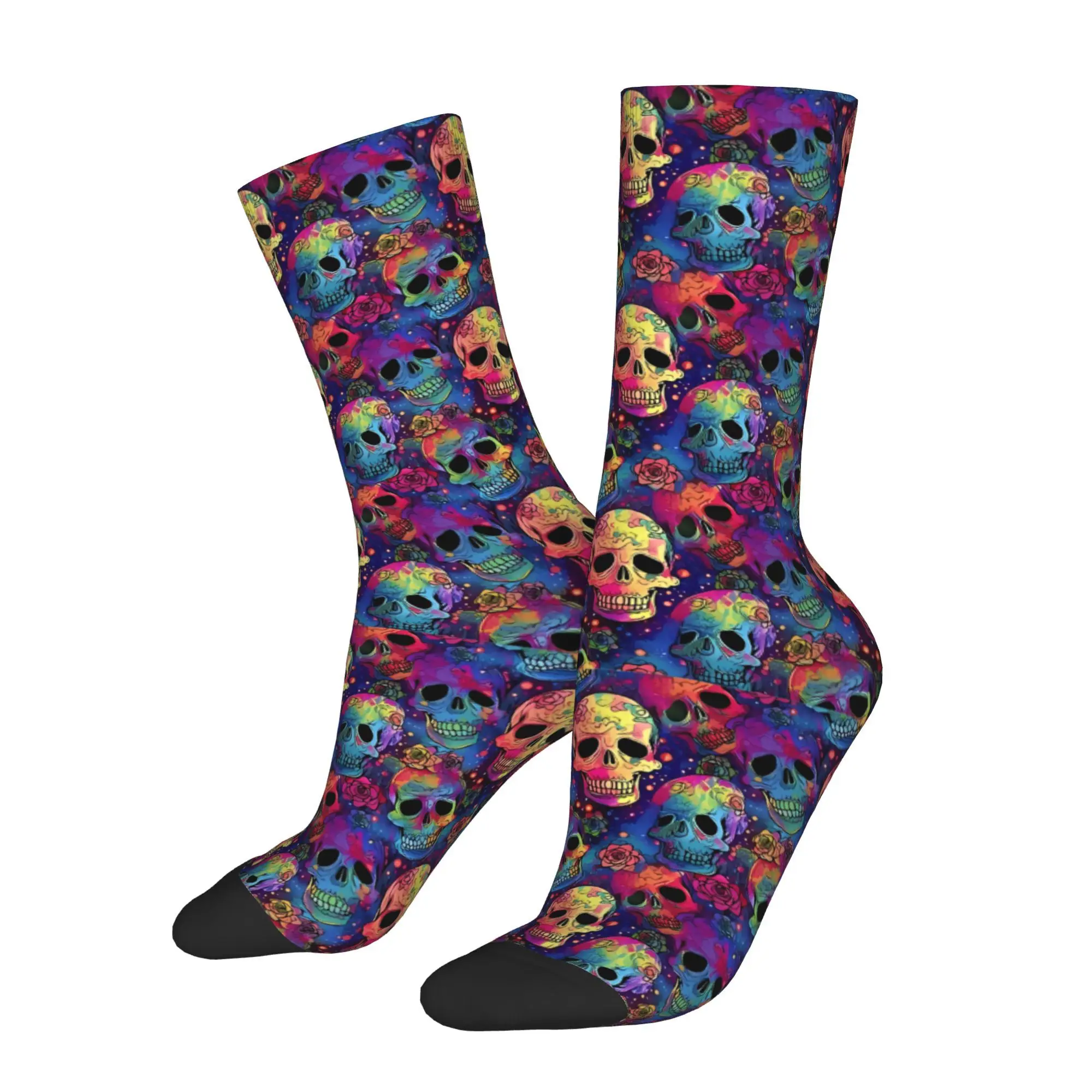 

Floral Skulls Socks Male Mens Women Autumn Stockings Printed