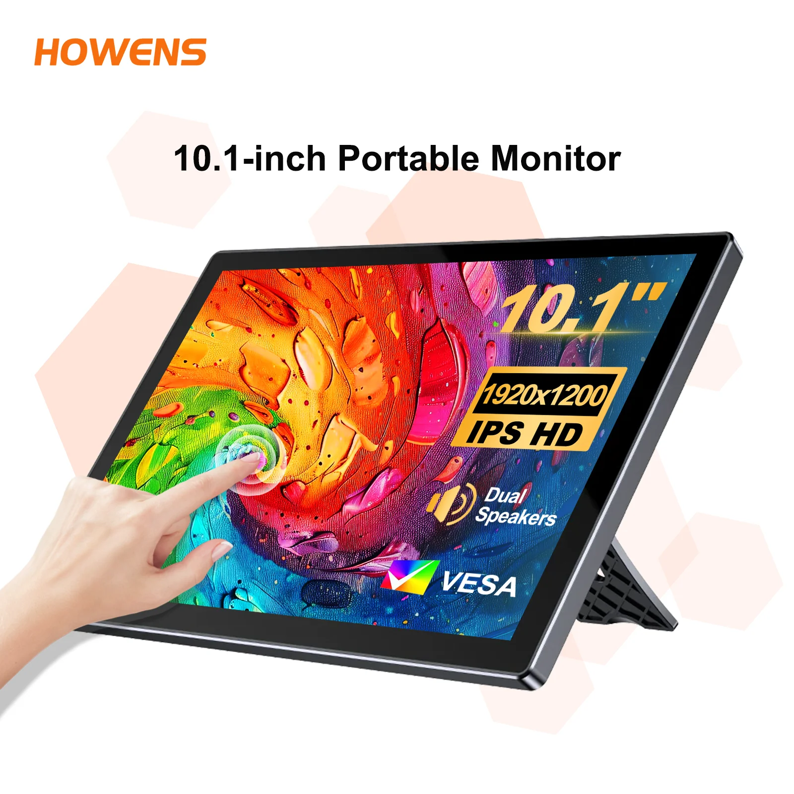 

10.1 inch Touch Monitor 60Hz IPS 1920*1200 Touchscreen Support for PC Laptops Car Systeam VESA 75*75mm Second Display