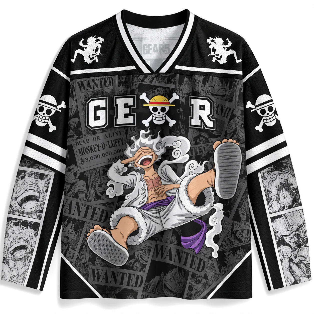 One Piece Anime 3D Print V-neck Long SleevesJersey Unisex Casual Anime Manga Fans Tee High-quality Breathable Streetwear Tops