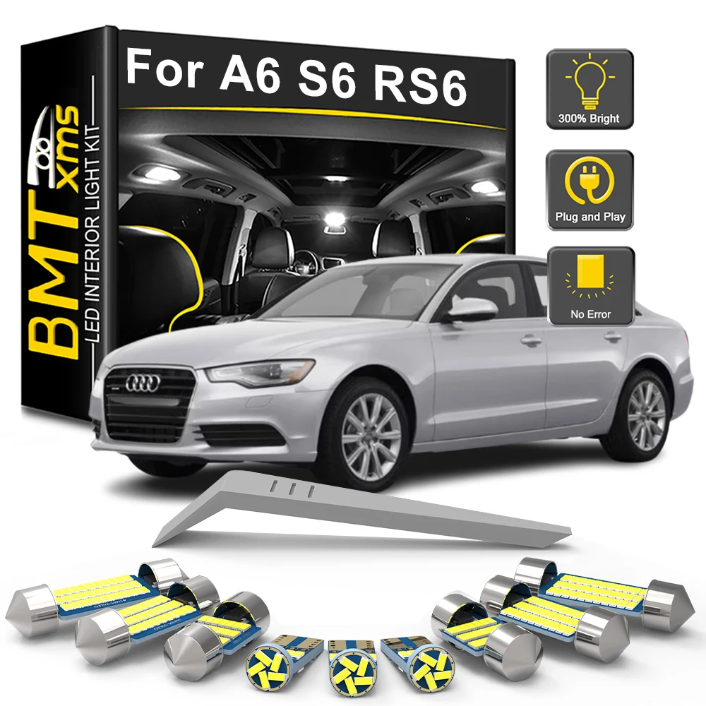 BMTxms For Audi A6 S6 RS6 C5 C6 C7 1998-2006 2007 2008 2009 2010 2011 2012 2013 2014 2015 2016 Car LED Interior Light Bulb Kit