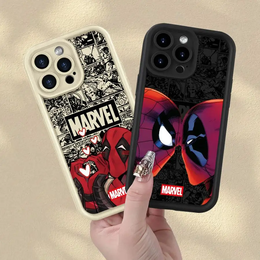 

Marvel Deadpool Spider-Man Soft Cover Case for iPhone 15Pro 14+ 16e 14 12 13 13Pro 15 Plus 16 Pro Max 11 16+