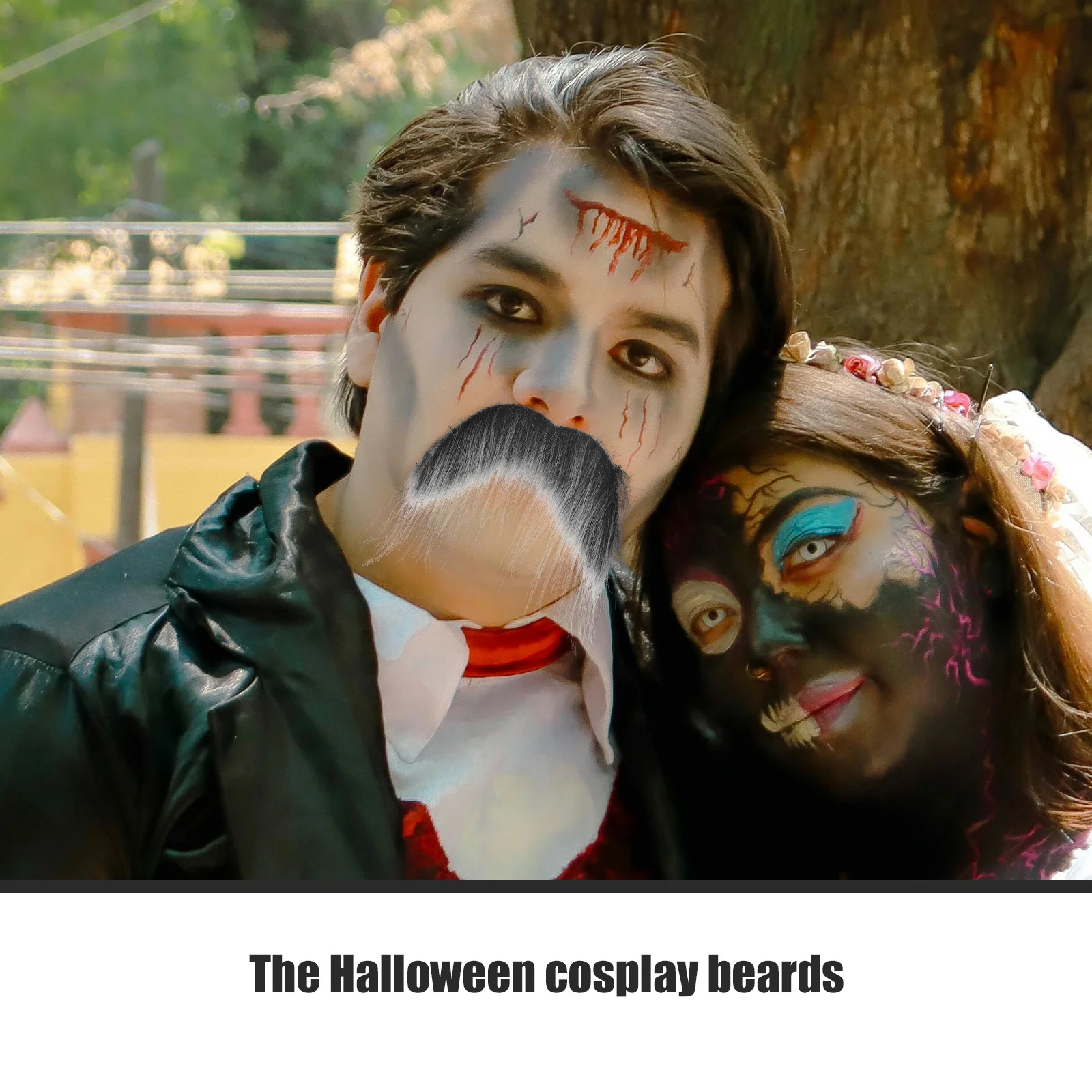1 قطعة الدعائم اللحية وهمية شارب اصطناعي واقعي للحزب تأثيري هالوين حفلة تنكرية زي محاكاة اللحية نابض بالحياة #3