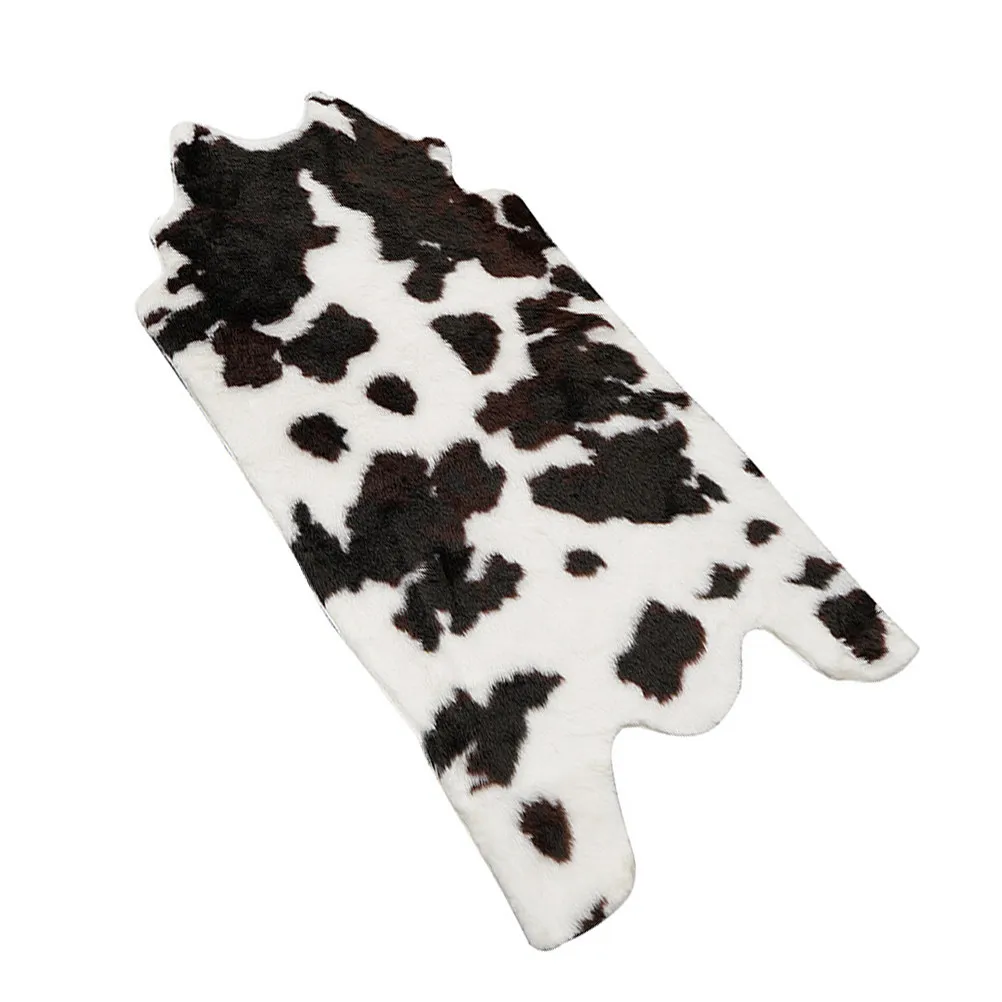 

1Pcs Cow Pattern Floor Mat Premium Absorbent Non-Slip Bathroom Kitchen Living Room Bedroom Decorative Ground Mat Black White