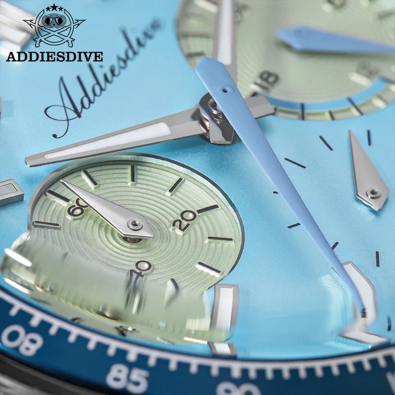 นาฬิกาข้อมือ ADDIESDVIE 37 มม. โครโนกราฟ หรูหรา ระบบควอตซ์ Vk63 สำหรับผู้ชาย ตัวเรือนสแตนเลสกันน้ำ หน้าปัดทรงโดม รุ่นใหม่ ปี 2025