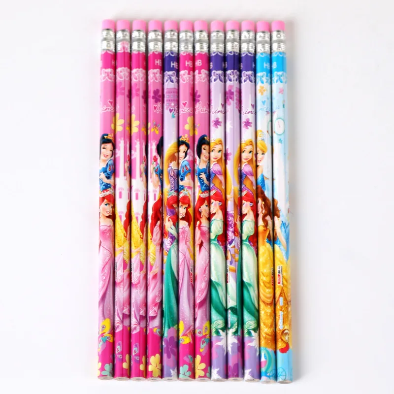 Disney Princess Series HB Pencil Anime Primary School Student Stationery Snow White Cute Cartoon Children\'s School Supplies