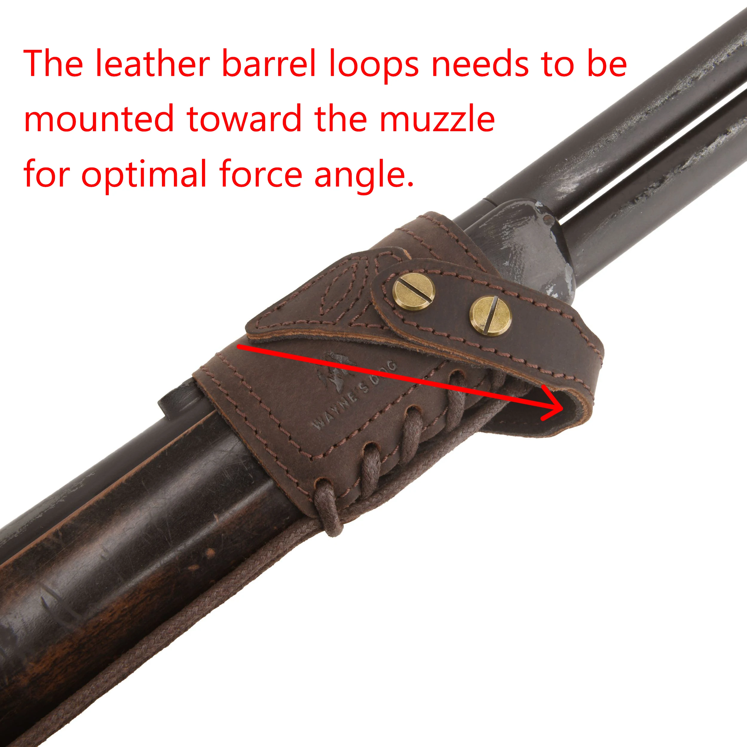 WAYNE'S DOG Leather Gun Barrel Mount, No Drill Sling Mount for Rifle, No Swivels Need