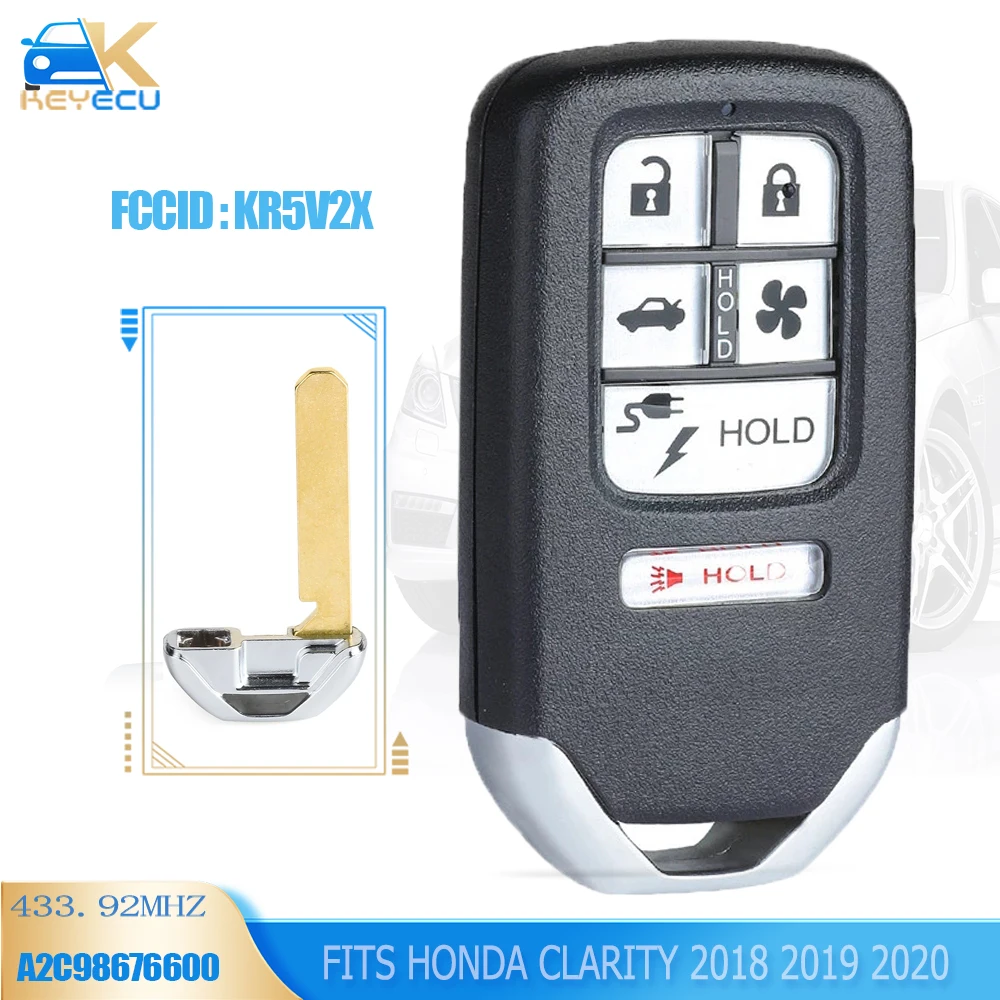 

Умная деталь KEYECU, 6 кнопок 433,92 МГц ID47, замена для Honda Simplicity 2018 FCC ID KR5V2X A2C98676600