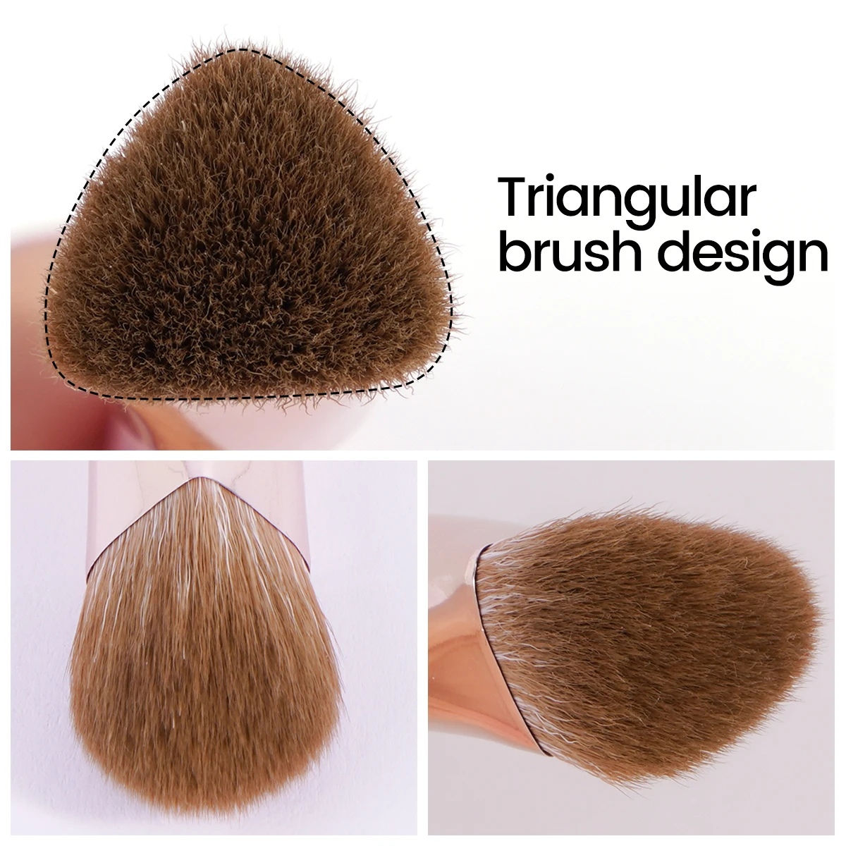 MAANGE 3PCS Contour Brush Kit Triangle Concealer Brush for Liquid Cream Powder Blending Detail Brush Cosmetic Beauty Brush Tool