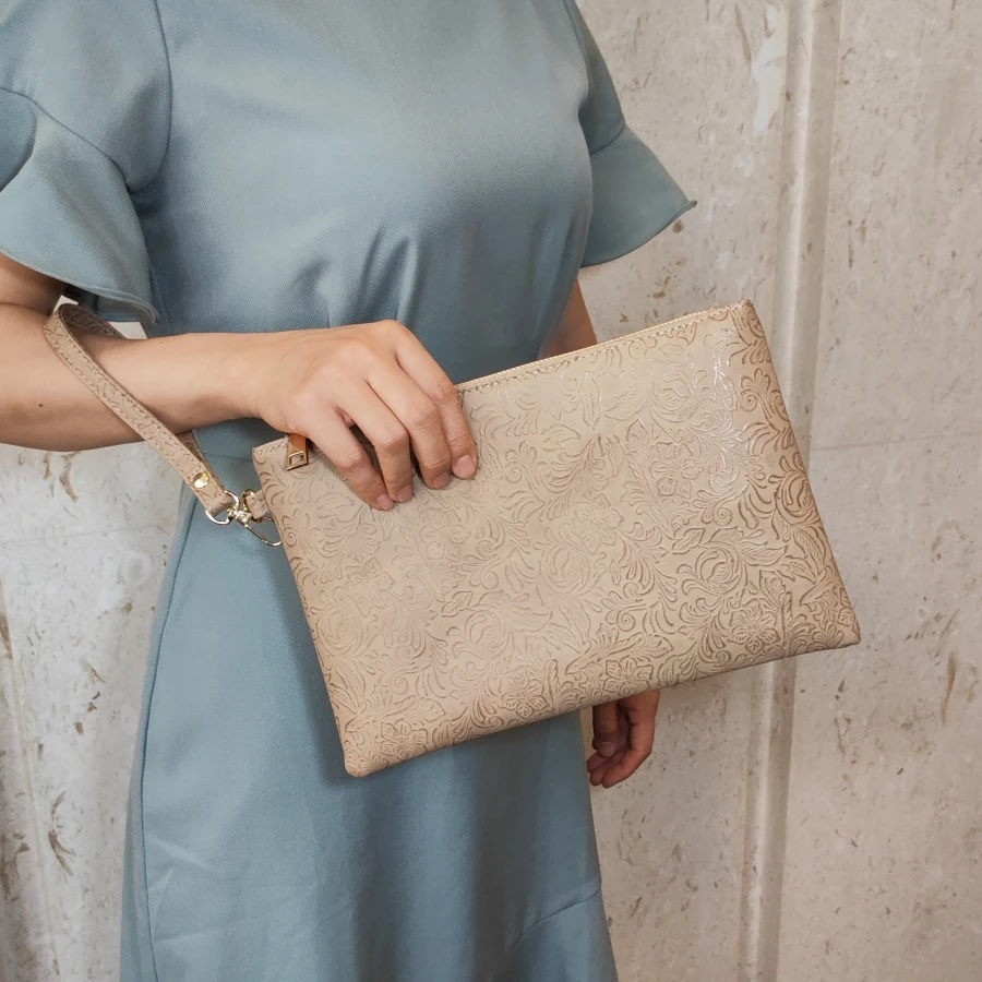 Vintage-Reliefmuster Damen-Clutches Handy-Umschlagtasche PU-Leder Damenhandtasche Geldbörse Bolsa Feminina – Detail 9