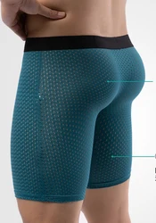 Gerecomended Heren Mesh Hole Sport Coolflex Ijs Zijde Lange Legging Boxer Ademende Hardloop Jogging Boxshorts Slim Fit