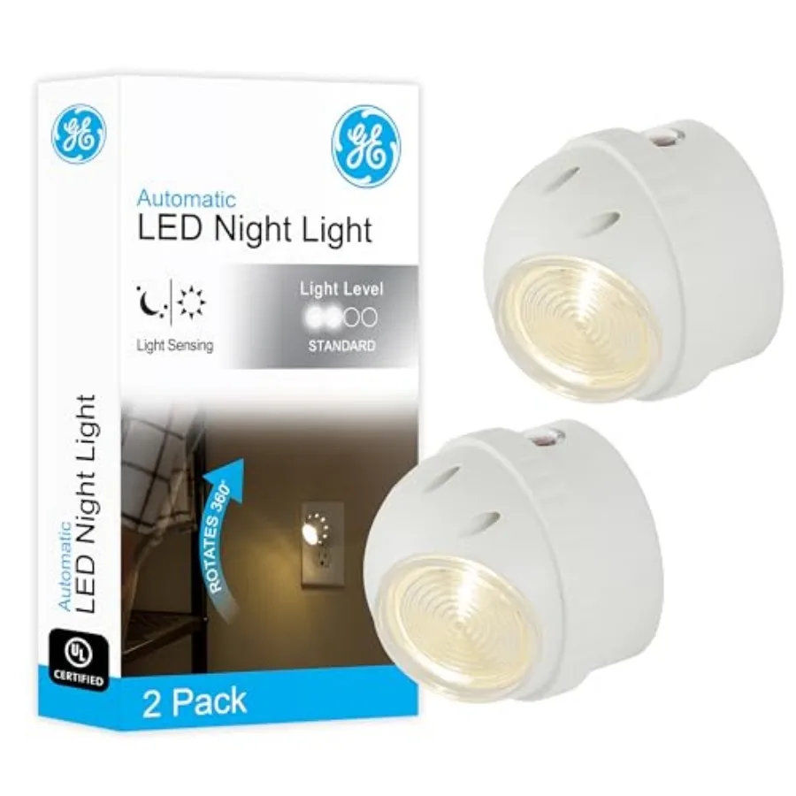 

Rotating Plug in Night Light, Home Decor, Apartment Essentials, LED Lights for Bedroom, Ambient Lighting, Dusk to Dawn Sensor,