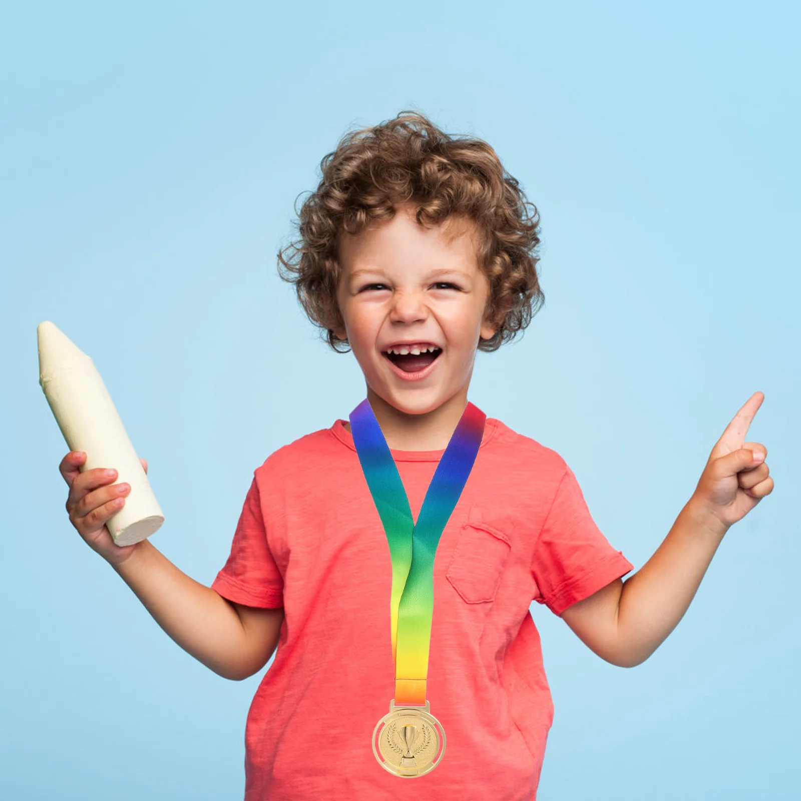 

3pcs Gold Silver Bronze Medal Award Trophy Hanging Metal Competition Medals For Sports Winner Prize Achievement Universal