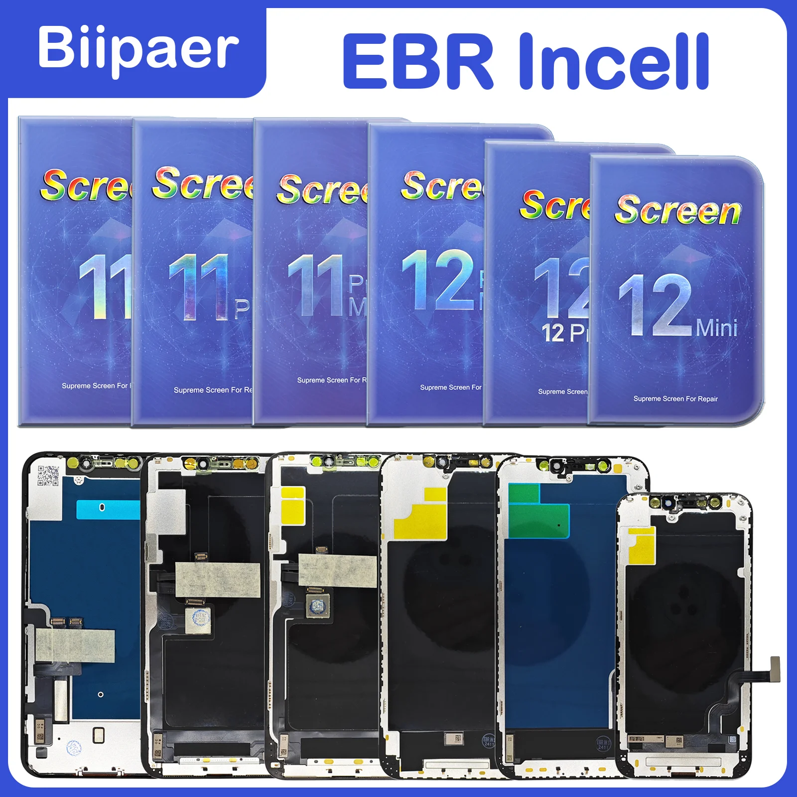 2Pcs EBR Incell Display For iPhone X XS MAX 12 14 14 Plus 13 Pro Max 11Promax 15 Pro Display screen Digitizer Assembly