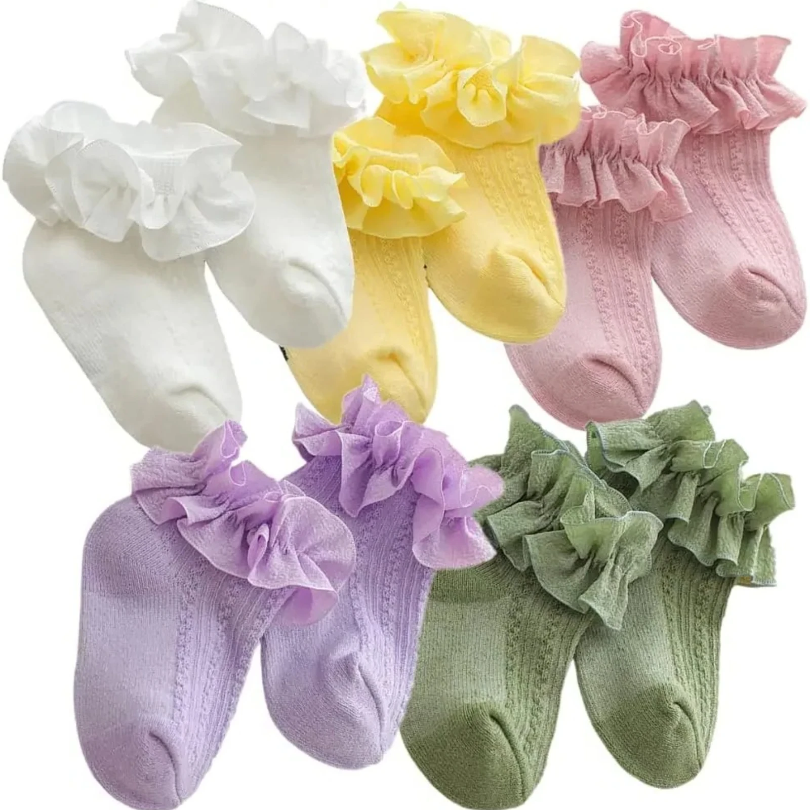 

Осенне-зимние носки для маленьких девочек, детские носки для малышей, мягкие хлопковые пышные сетчатые кружевные детские носки с цветочным принтом, Calcetines