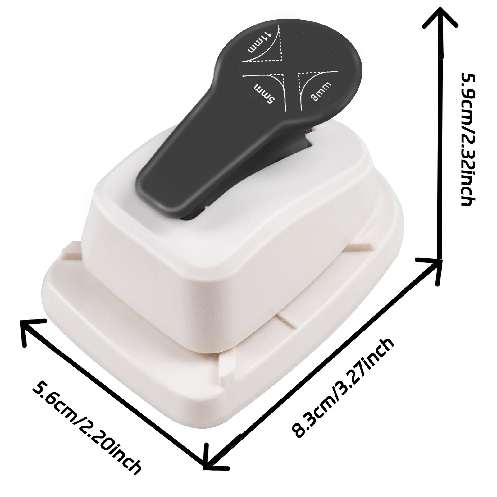 Kerajinan Sudut Puncher Bulat Puncher Pemotong Kertas 3 In 1 R3 R4 R7 R10 Lubang Pemotong Kertas Label 3 In 1 untuk Scrapbooking Pembuatan Kartu