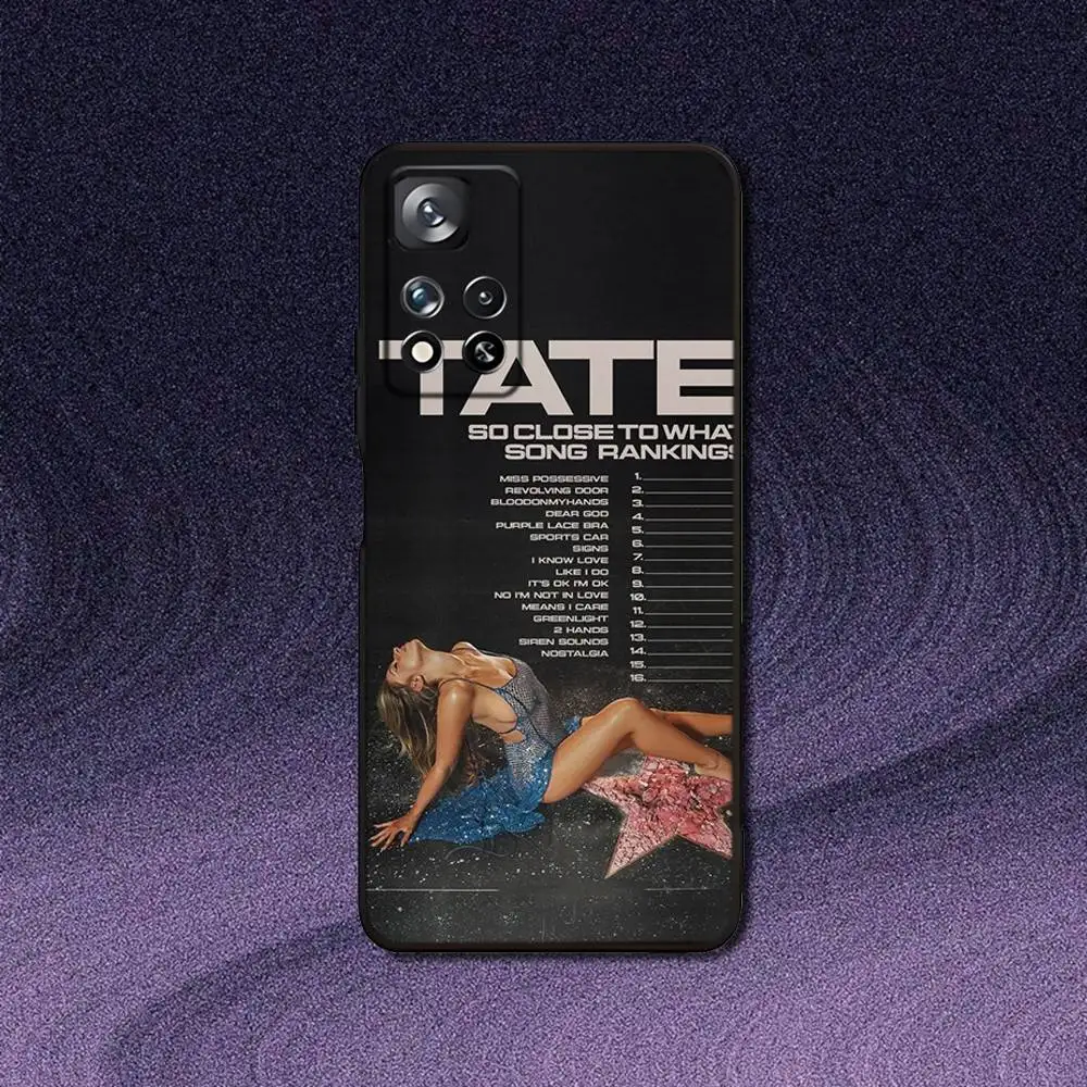 Tate Mcrae قريبة جدًا إلى ما حافظة هاتف لهاتف Samsung S 25,24,23,22,30,21,10,9,Ultra,Plus,Lite,FE,4,5G حافظة ناعمة سوداء