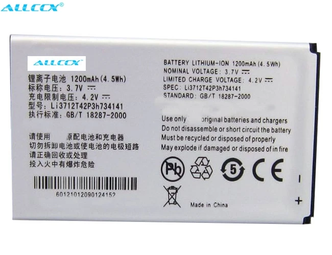 ALLCCX battery battery Li3712T42P3h734141 for ZTE N960 U236 X920 with good quality and best price