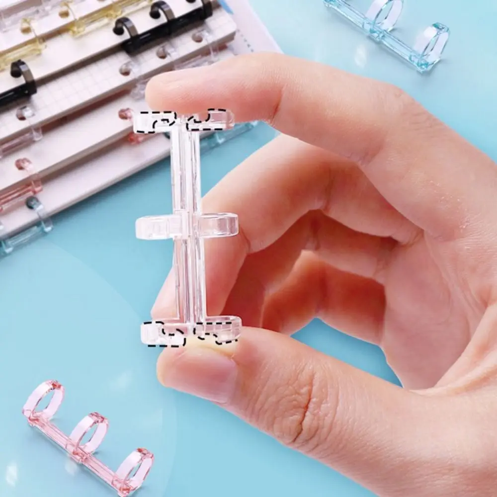 High Quality Ring Opening Loose-leaf Ring Clip Plastic 5 Colors Binder Rings 3 Hole Binding Clip Students