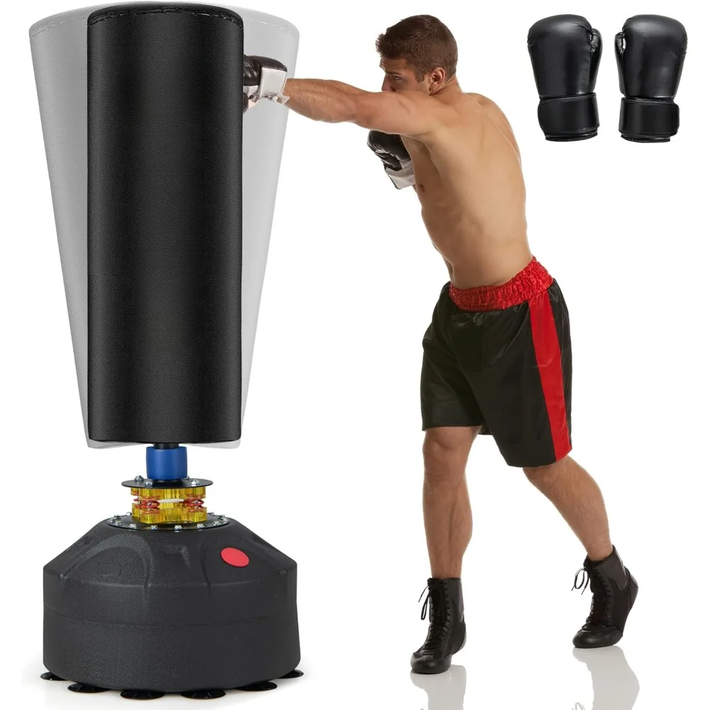 Freestanding boxing bags, heavy duty boxing bags with gloves, taekwondo bags with brackets, for adult youth men women home gym