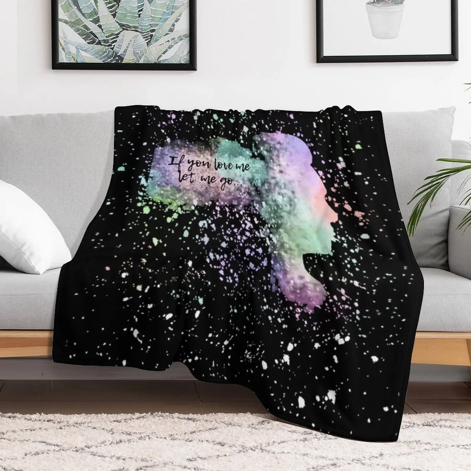 If you love me rainbow splatter paint Throw Blanket Beach Retros Blankets