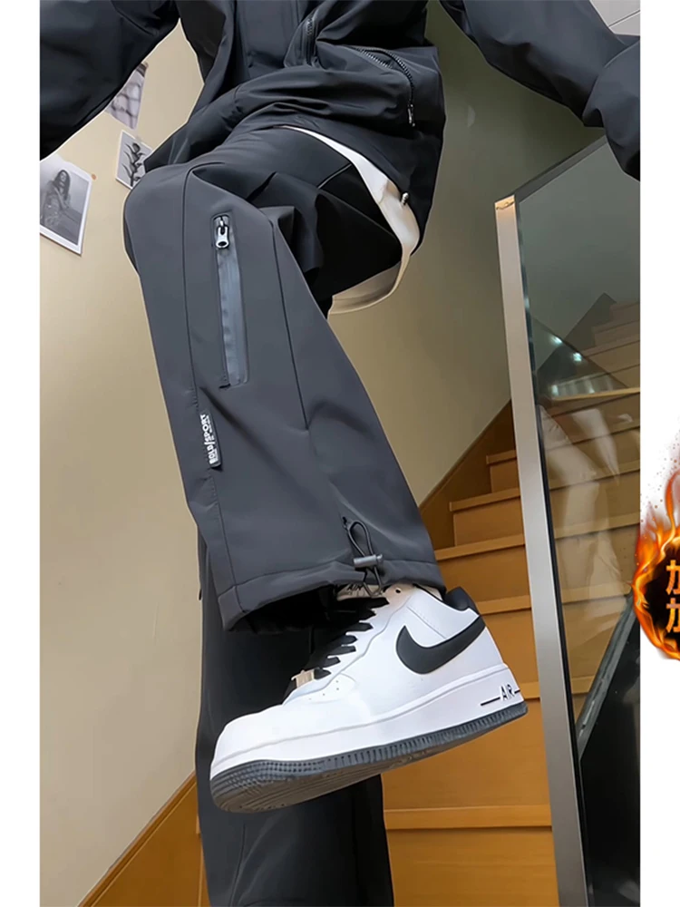 

Men's Tee-Proof Soft ell Windproof Waterproof Climbing Pants Autumn Winter Fce Straight Leg Mountain Climbing Workwear