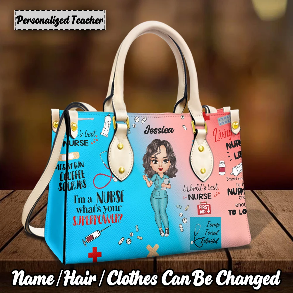 Brand Designer Handbag Personalized Nurse Leather Top-Handle Shoulder Bag Gift for Nurses Doctors Women Commuting Messenger Bags