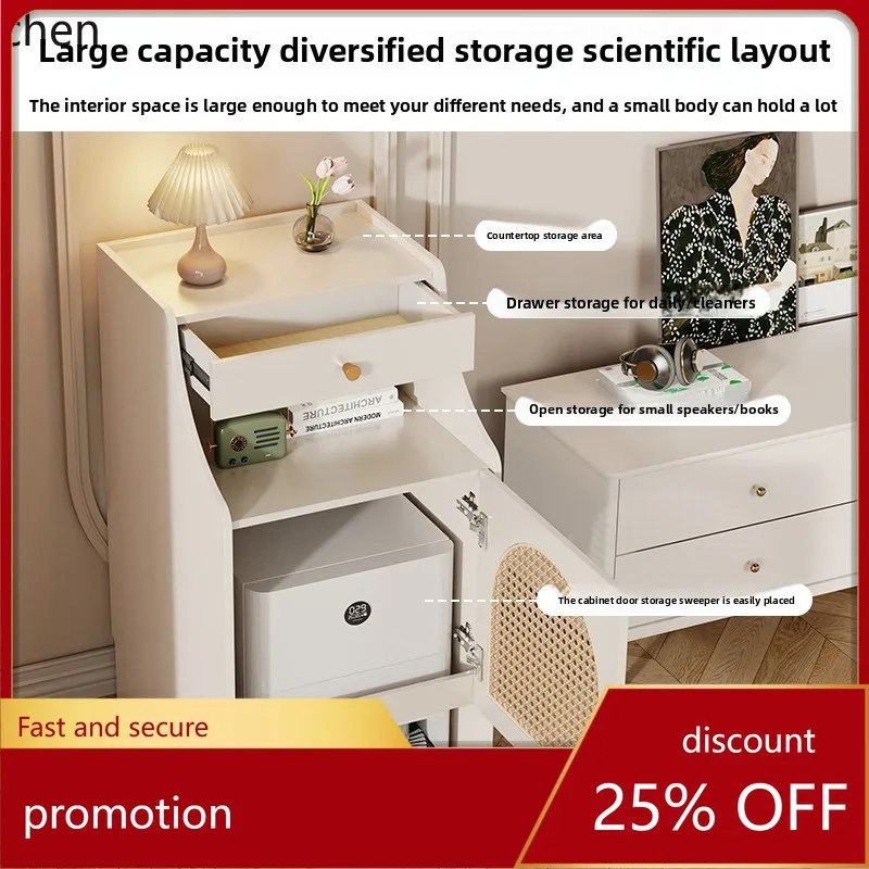 

ZMLall solid wood sweeping robot rack sweeper storage rattan edge cabinet