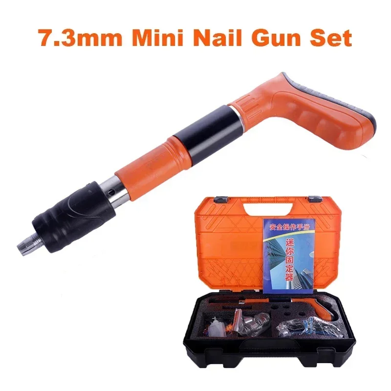 7.3mm Manual Mini Steel Nail Gun Rivet Tool with Nails for Ceiling Wall Anchor Wire Slotting Device Home Wall Fastener Rivet Gun