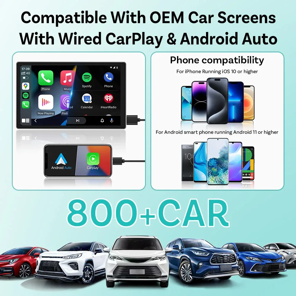 OTTOCAST ウルトラミニジェム 2 in 1 ワイヤレスCarPlay Android Autoアダプター USBドングル プラグアンドプレイ 高速接続 ベンツ アウディ トヨタ VW対応