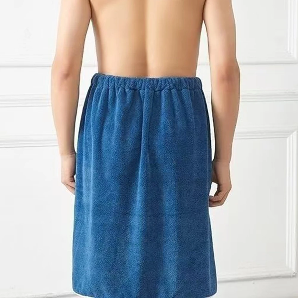 Men Home Bathrobe Youngla Adjustable Towel Wrap 65 140cm 25.6 55.1inch Men\'s Plush Bathrobe Moderate Elasticity