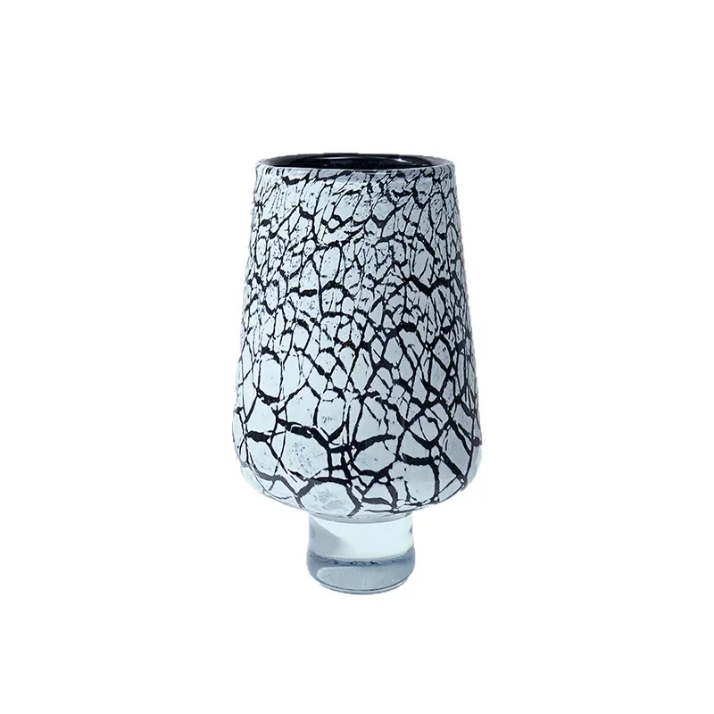 

Light luxury modern creative high-footed crack inner black glazed vase home living room entrance desktop decoration ornament