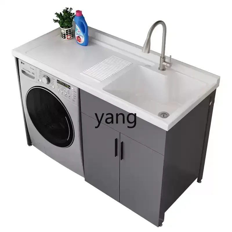 

xyy honeycomb aluminum washing machine balcony integrated cabinet combination with rubbing board washbasin