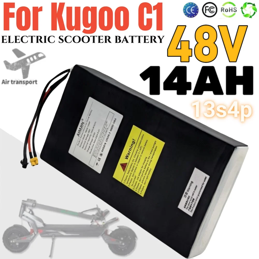 

Original 48V 14Ah/14000mAh 13S4P For Kugoo C1 Electric Scooter Powerful Motor 18650 Lithium Battery with BMS