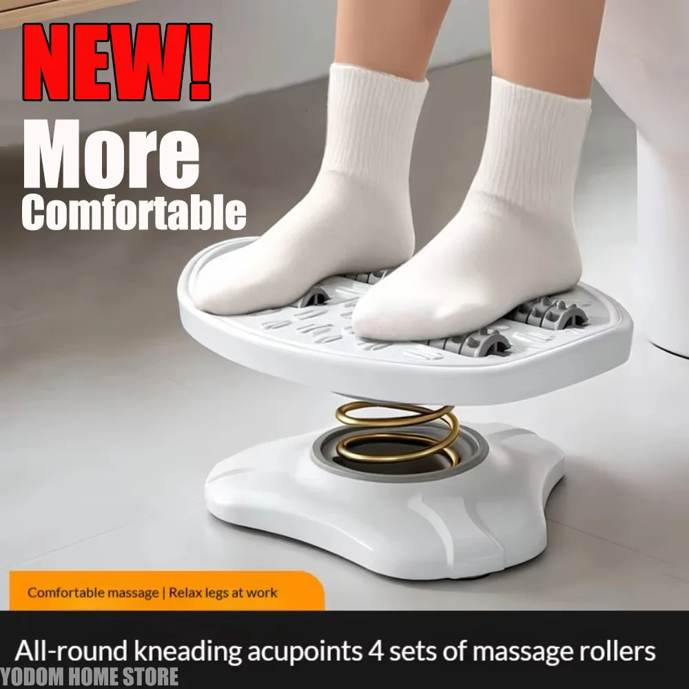 New Spring Rocking Foot Stool with Massage Nodes Ergonomic Under Desk Leg Rest Balance Rocker Board, Comfort Footrest for Office
