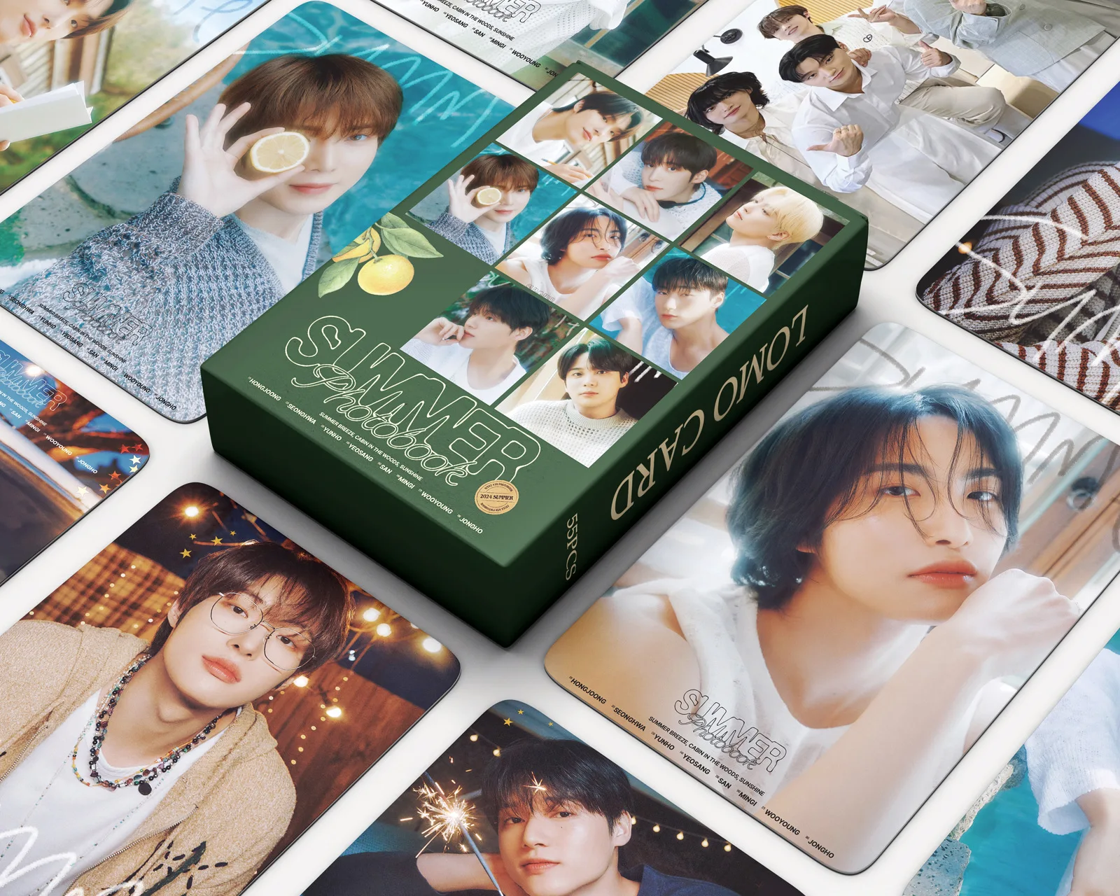 Imagem -02 - Ídolo Ateez Cartões Lomo Photocards Novo Álbum Verão Impressão hd Hongjoong Seonghwa Yunho Yeosang San Presentes Fãs hd 55 Pcs por Conjunto