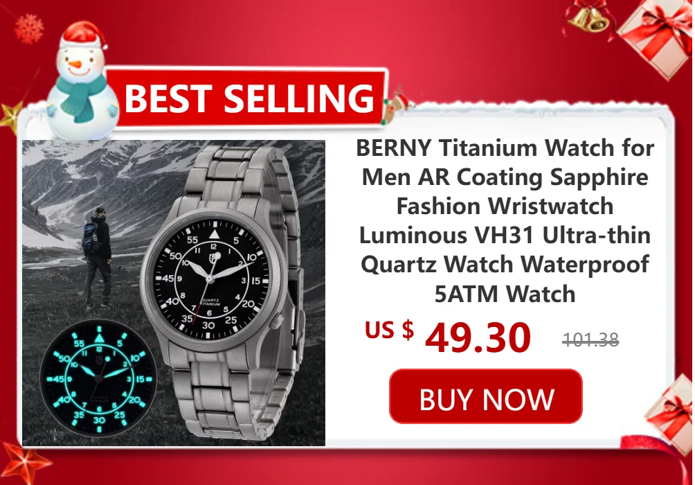 BERNY Automatic Dive Watch for Men Super Luminous 20ATM Diver Wristwatch Original Top Sapphire Swim Sport Mechanical Male Watch