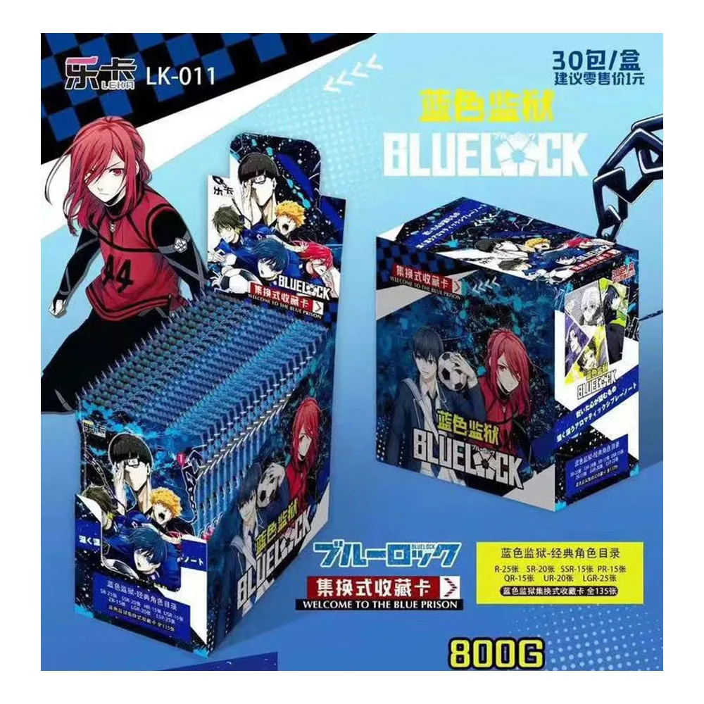 New Original BLUE LOCK collect cards  Leka series  Anime Popular Characters Isagi Yoichi Chigiri Hyoma Card Toys Gifts box