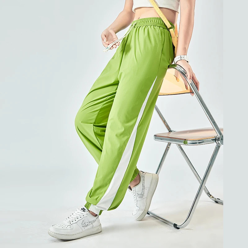 Women Outdoor Hiking Pants Patchwork Mountaineering Full-length Pants Elastic Waist Paratrooper Pants Camping Cycling Trousers