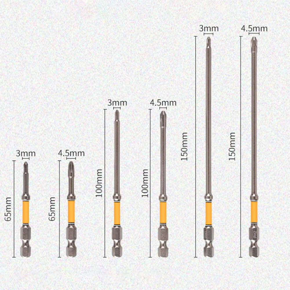 1pc 65-150mm Cross Screwdriver Bit 1/4 Hex Shank PH2 Screw Electric Screwdriver Bit For Electric Drills Power Tool Parts