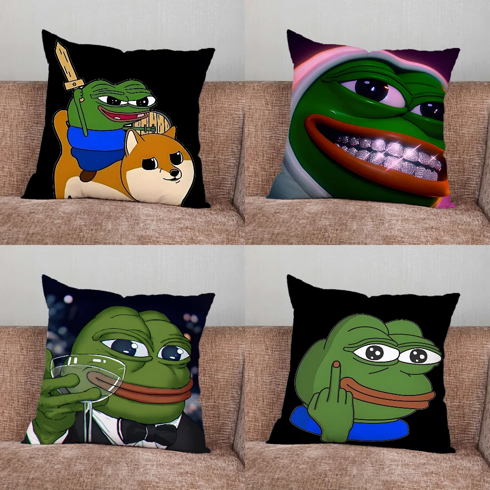 

Funny P-Pepe Frog Sad Pillow Case For Home Bedroom Car Office Decoration Living Room Sofa Cushion Cover Suitable