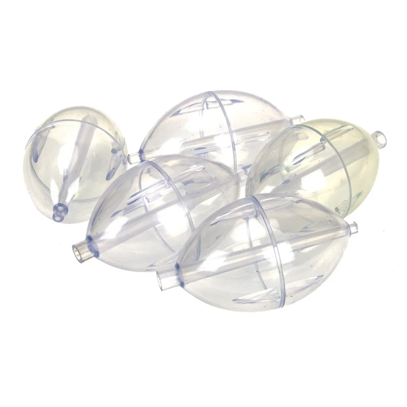 5PCS Fishing Clear Float Buoy Slip Strike Indicator Oval Float Spin Surface Bubble Float Fishing Outdoor Parts