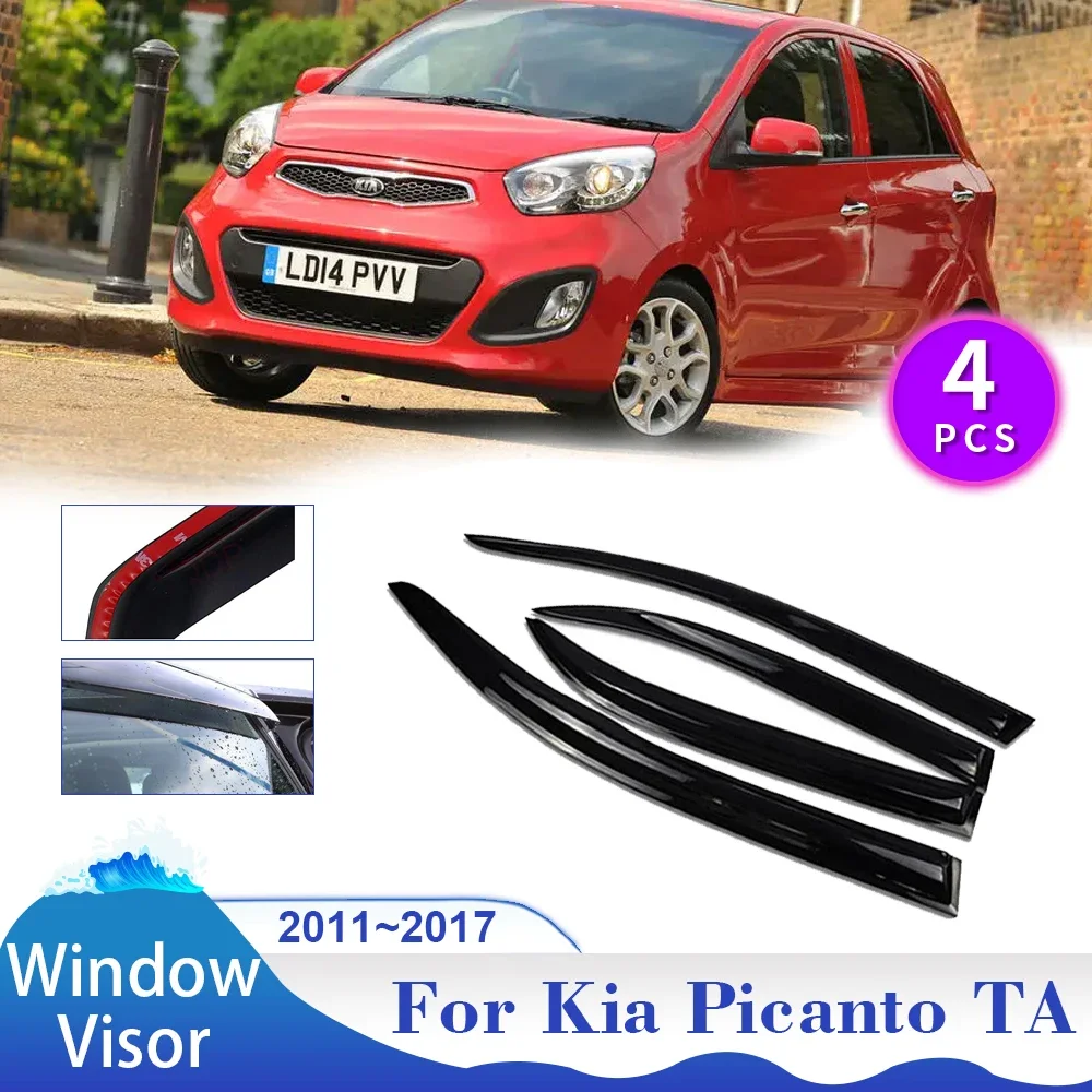 

Windows Visor for Kia Picanto TA Morning 2011~2017 Car Sides Rain Guard Deflector Awning Shelter Vent Smoke Exterior Accessories