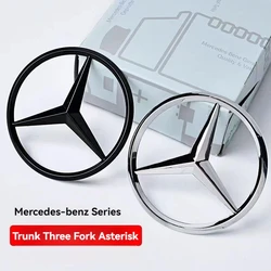 81mm ABS Tail Star Emblems Black Silver Rear Trunk Star Logo Stickers Badges for Benz S63/S63L/S65/S65L AMG (W222) A2228170016