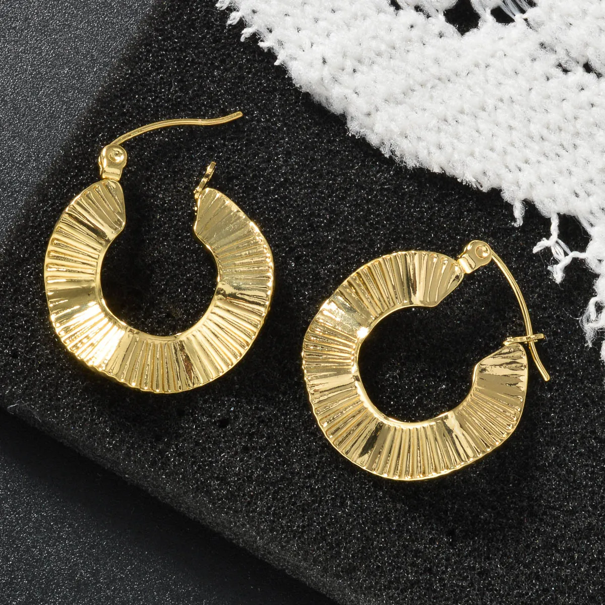 Trendy Gold Hoop Ea… - image