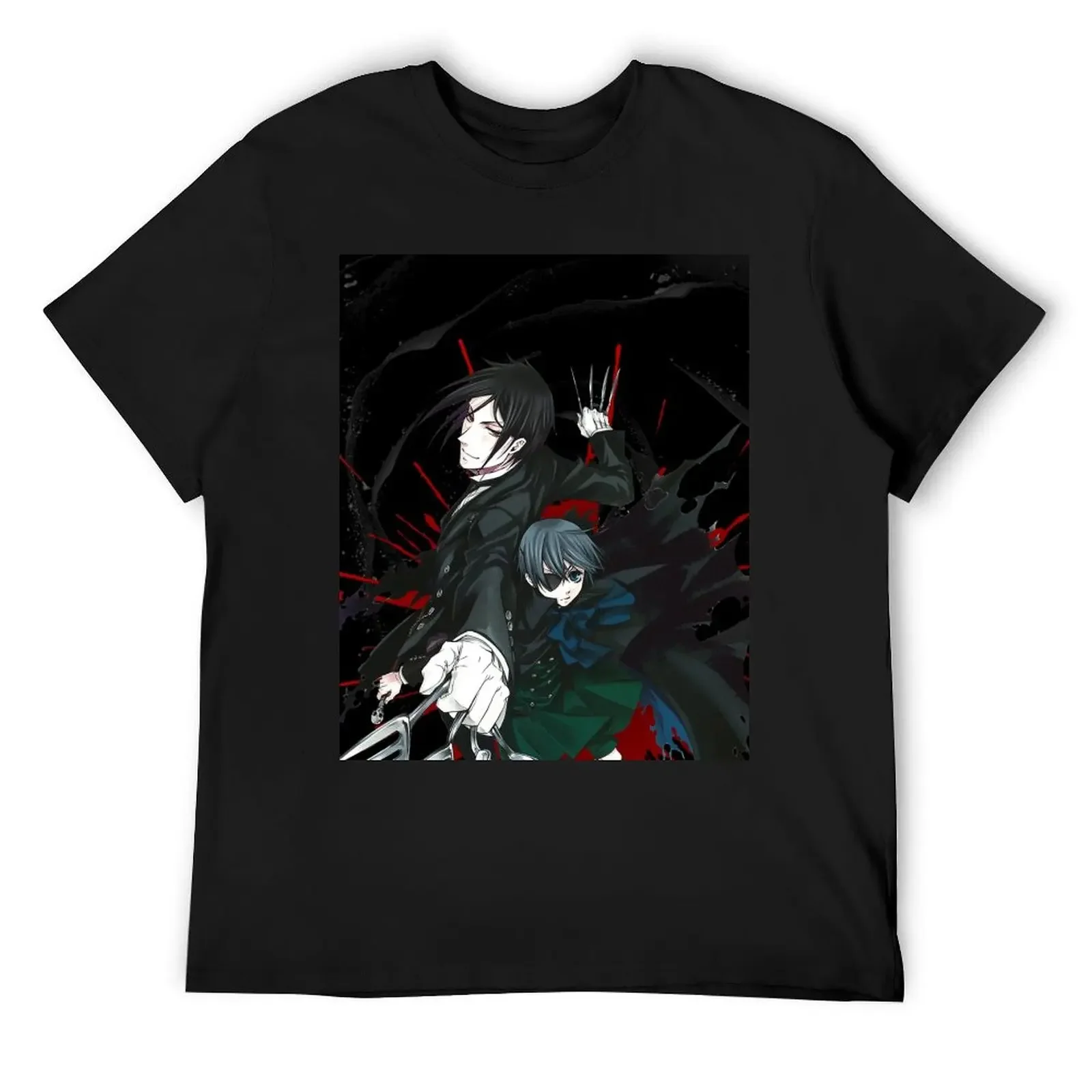 Ciel and Sebastian Black Butler T-Shirt street wear cute tops oversized t shirts for men