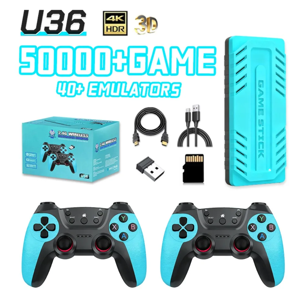 

Игровая приставка U36 Retro Game Stick 4K с 50000+ играми, 40+ эмуляторами, чипом S905X4 Quad, подключением Plug and Play к ТВ, 2 беспроводными контроллерами