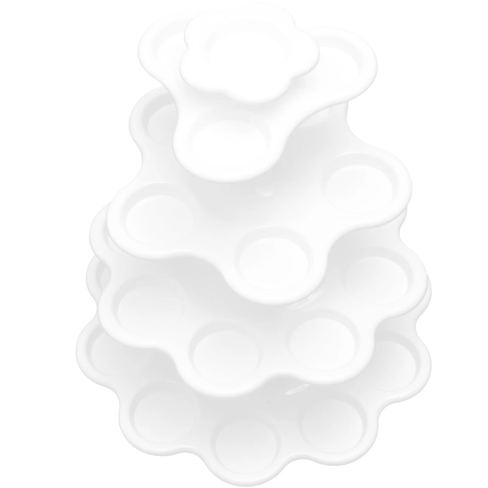 

Five Tier Display St Dessert Cupcake White PP Wedding Party Favor Wedding Cupcake Holder Stable Large Capacity