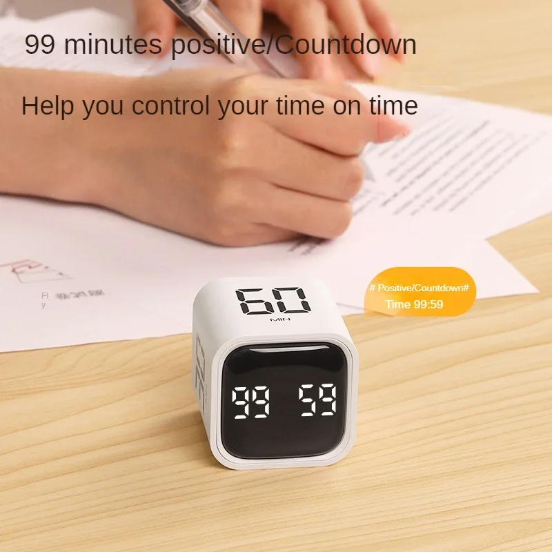 

Productivity Cube Timer, Gravity Sensor, Flipping LED Display, 4 Preset Time Dual Modes, Countdown, Cooking, Study Mini Digital