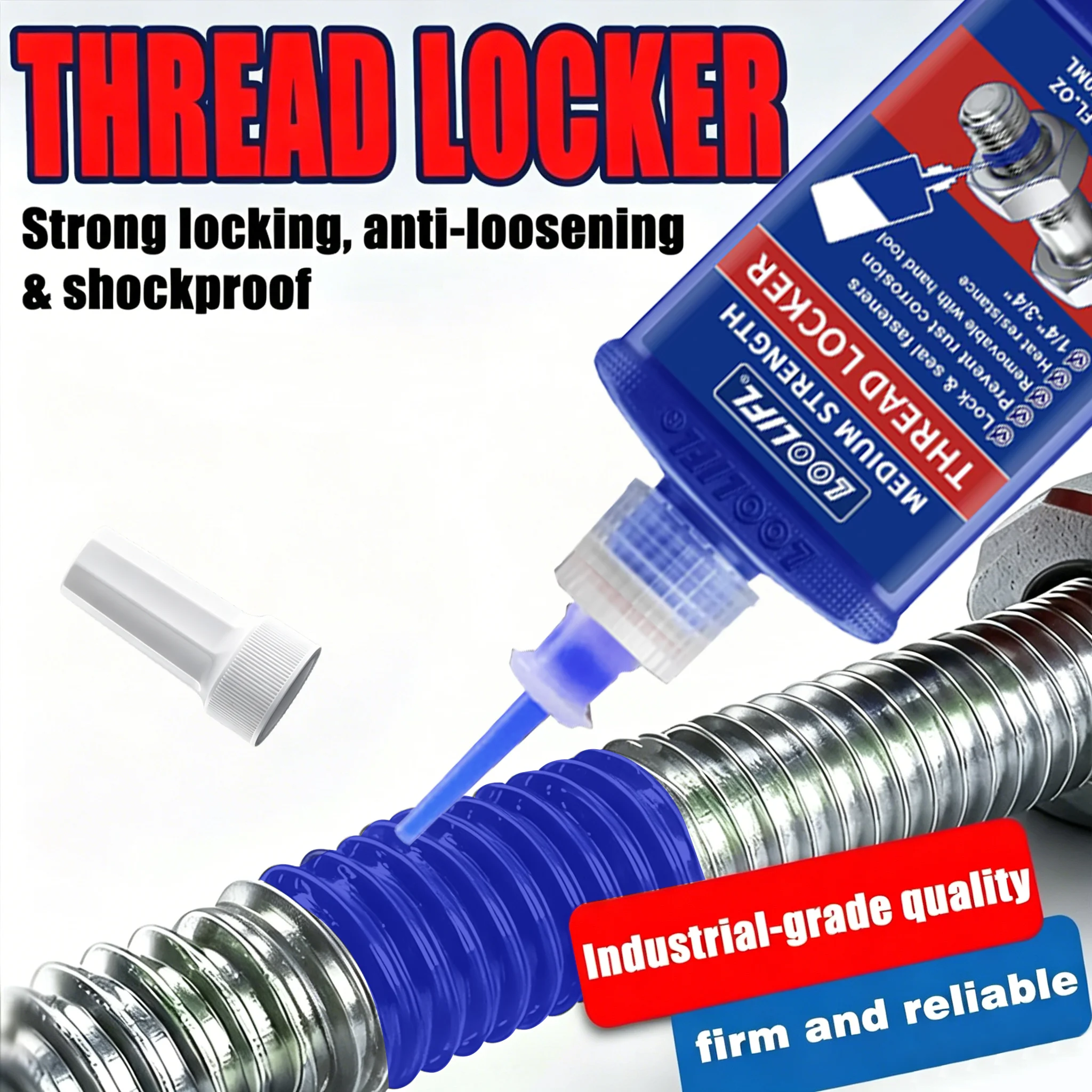 243 271 Threadlocker Screw Glue Quickly Cured Thread Locking Agent Anaerobic Adhesive Corrosion-Resistant Anti-Loosening Tool