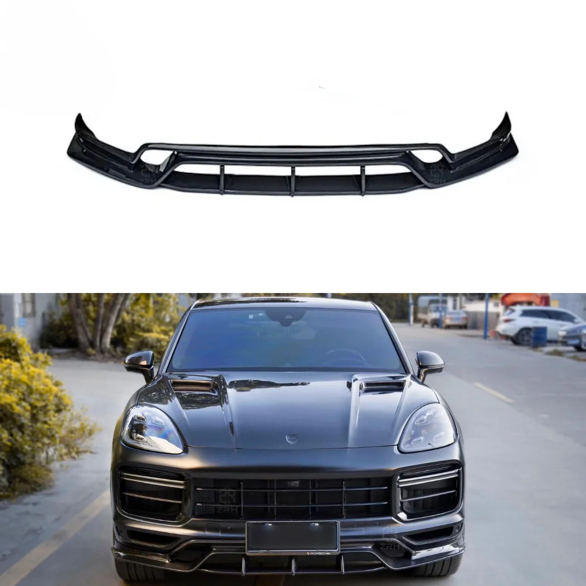 Carbon Fiber Front Lip CMST Style For Porsche Cayenne 9Y0 Carbon Front Bumper Lip Splitter Diffuser Side Skirt